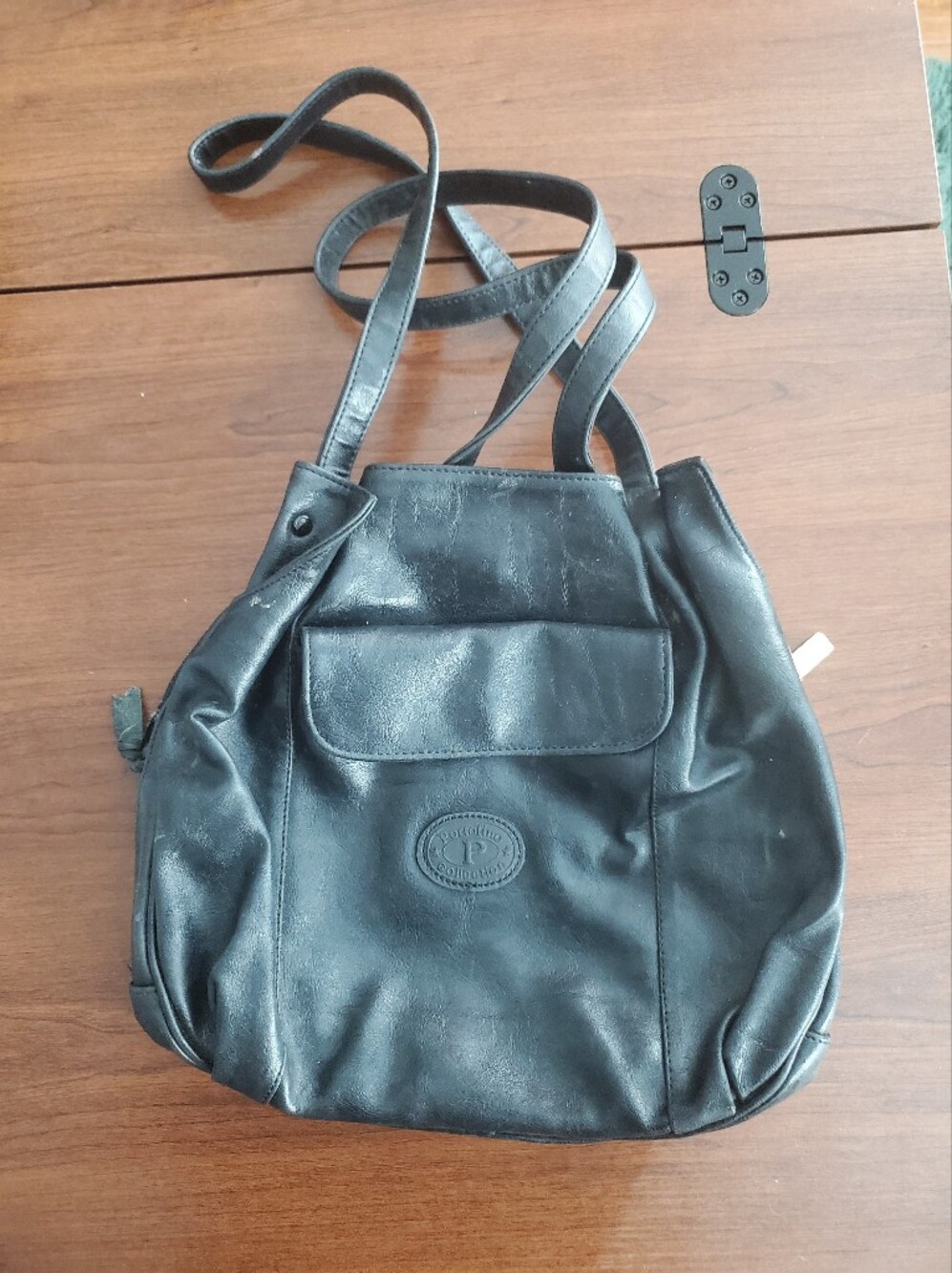 Black Leather Women's Front Pocket